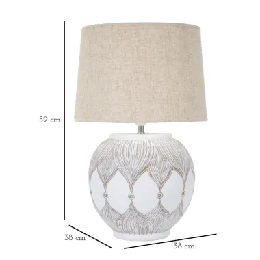 LAMPA STOŁOWA Z ŻYWICY ROT. ATENE 38X59 cm